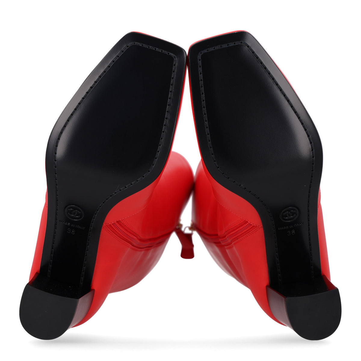 Chanel Calfskin High Boots 38 Red 10 of 11