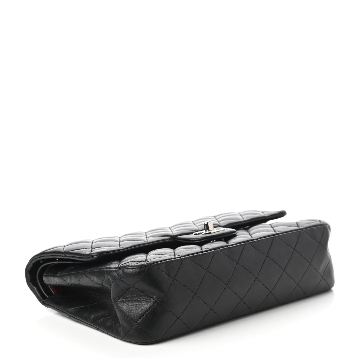 Lambskin Quilted Medium Double Flap Black