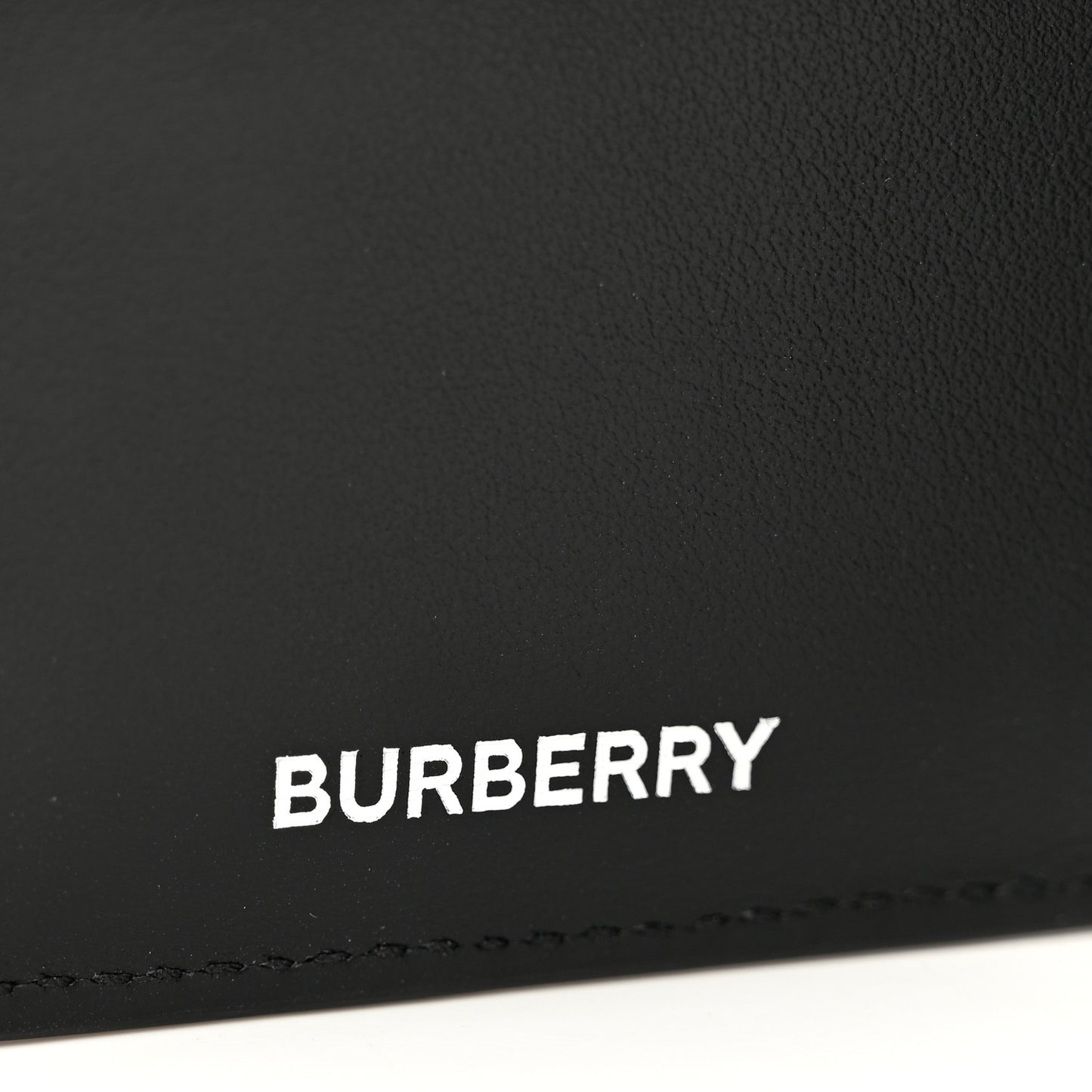 Calfskin Embossed TB Print Bi-Fold Wallet Black White