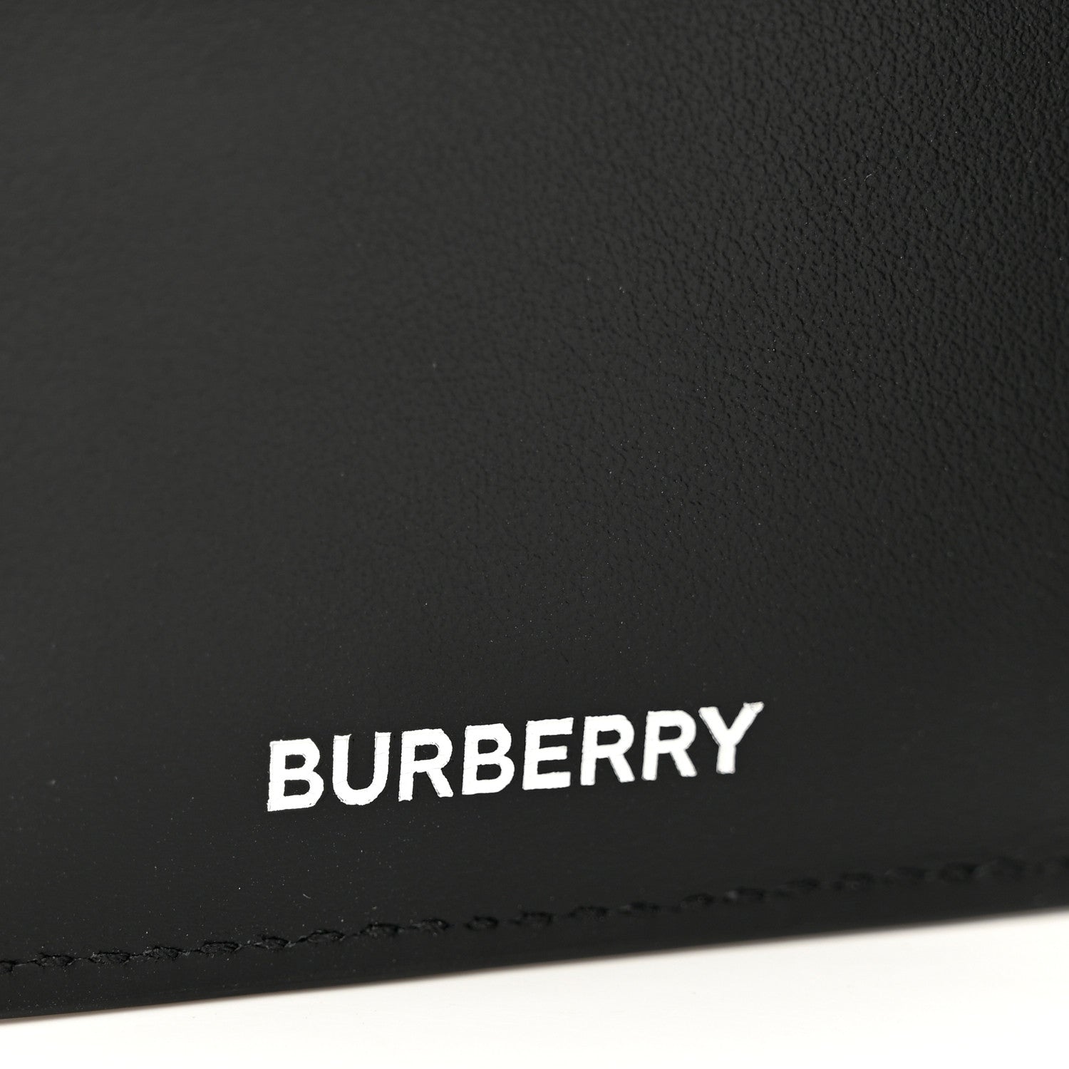 Burberry Calfskin Embossed TB Print Bi-Fold Wallet Black White 6 of 6