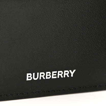 Burberry Calfskin Embossed TB Print Bi-Fold Wallet Black White 6 of 6
