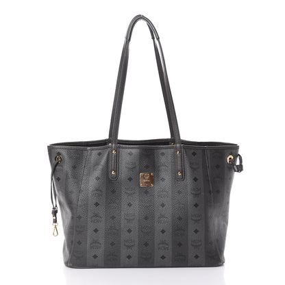 MCM Striped Visetos Medium Liz Reversible Shopper Tote Phantom Grey 3 of 10