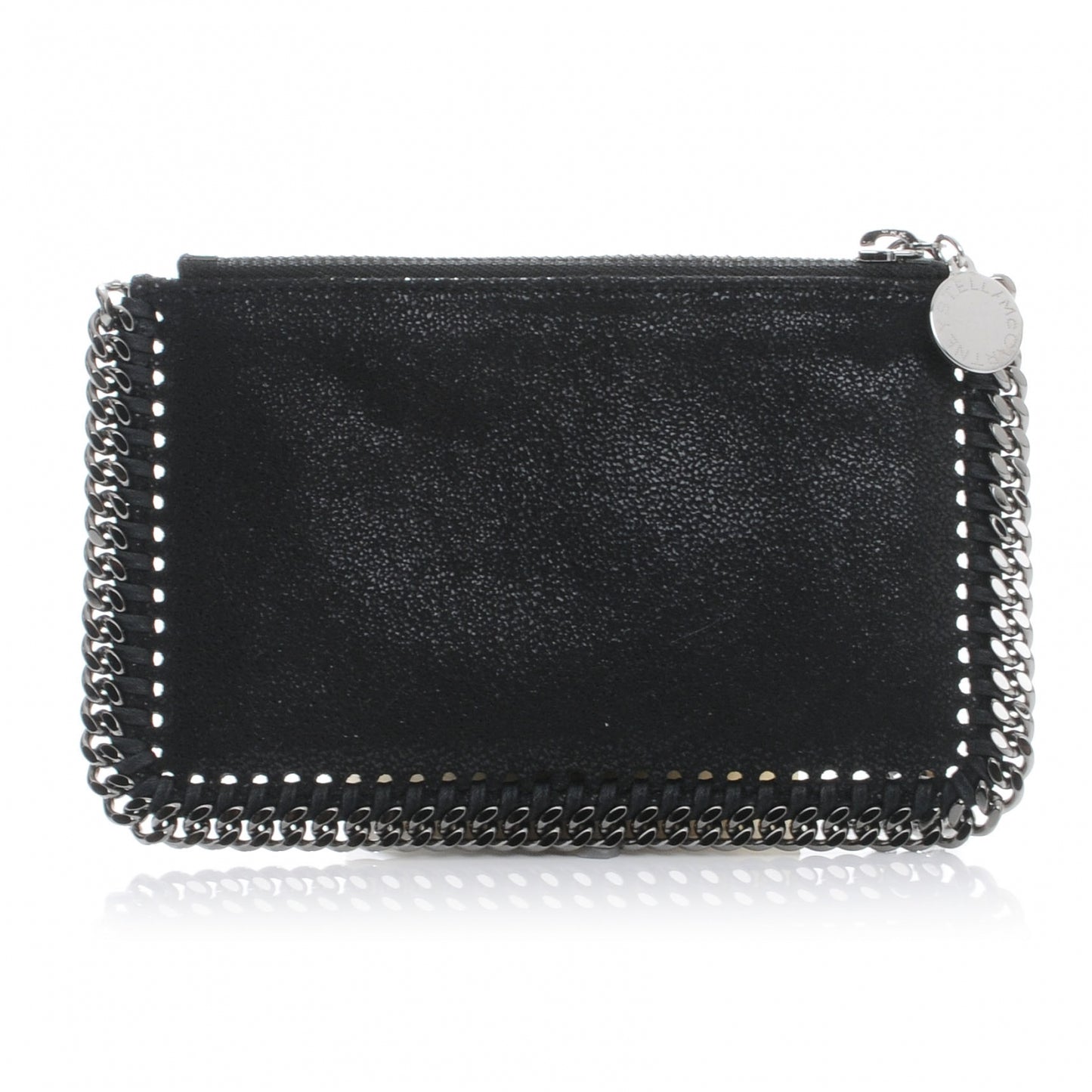 Faux Leather Shaggy Deer Falabella Wristlet Black
