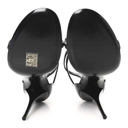 Saint Laurent Patent Cassandra 100 Ankle Strap Sandals 41 Black 6 of 10
