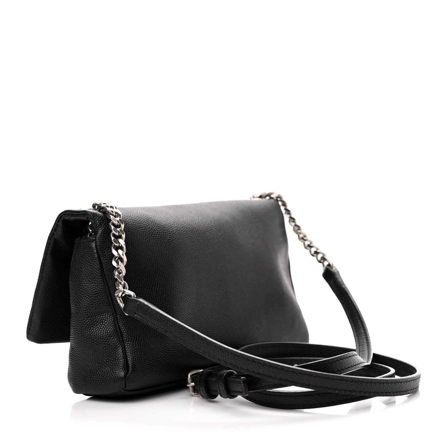 Saint Laurent Grain De Poudre Monogram Toy West Hollywood Fold-Over Bag Black 3 of 10