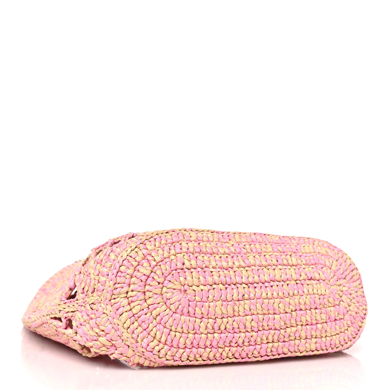 Chanel Raffia Effect Braided Small Shopping Bag Beige Pink 5 of 11