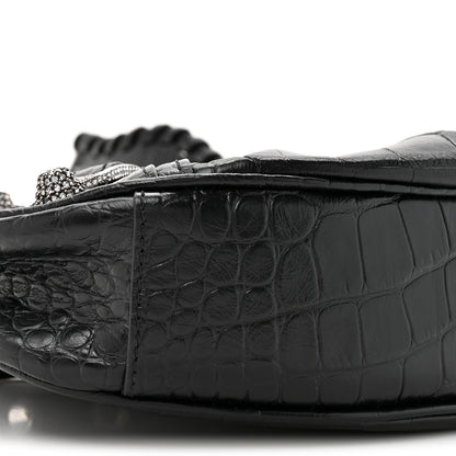 Balenciaga Extra Supple Calfskin Crystal Crocodile Embossed Le Cagole Shoulder Bag XS Black 11 of 11
