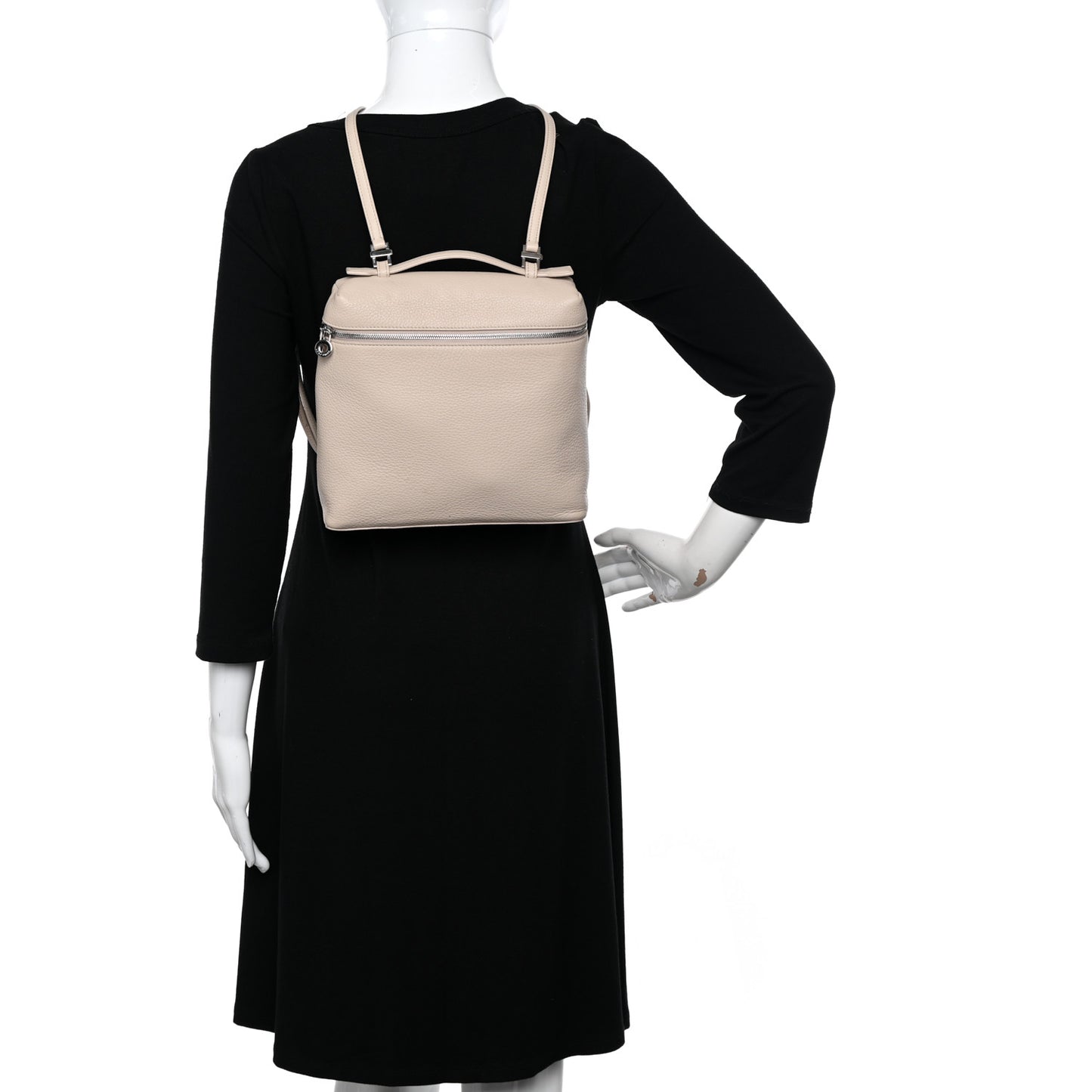 Grained Calfskin Extra Pocket L23.5 Backpack Dust Stone