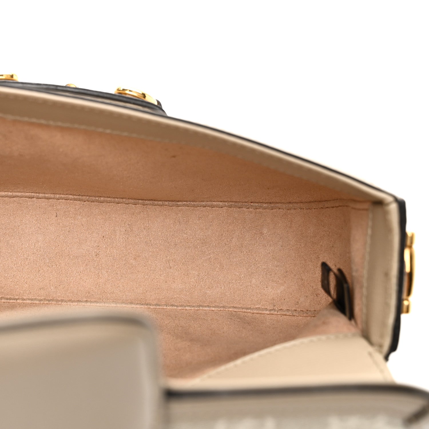 Gucci GG Supreme Monogram Small Horsebit 1955 Chain Shoulder Bag Beige Mystic White 5 of 10