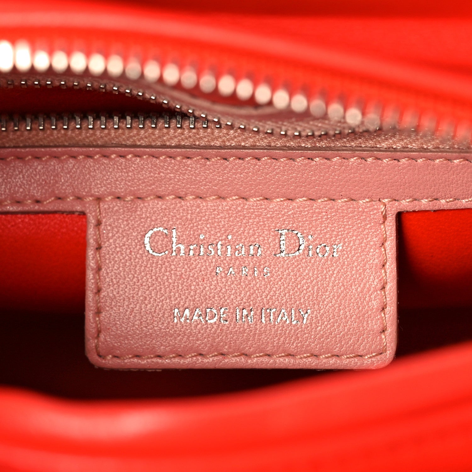 Christian Dior Lambskin Cannage Tri-Color Medium Lady Dior Orange Riviera Fuchsia Cosmopolitan Lipstick Natural 5 of 12