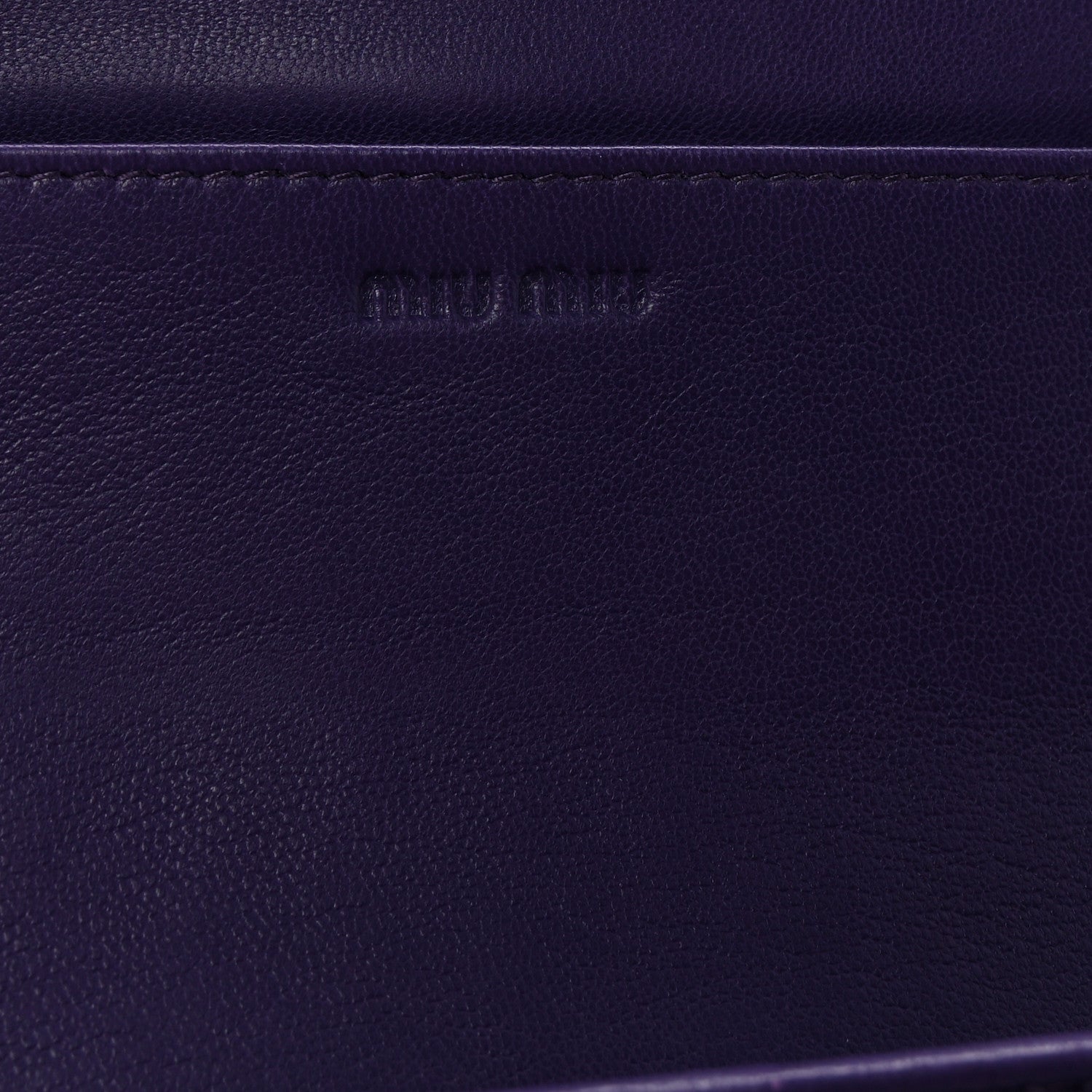 Miu Miu Nappa Matelasse Flap Wallet Purple 6 of 7