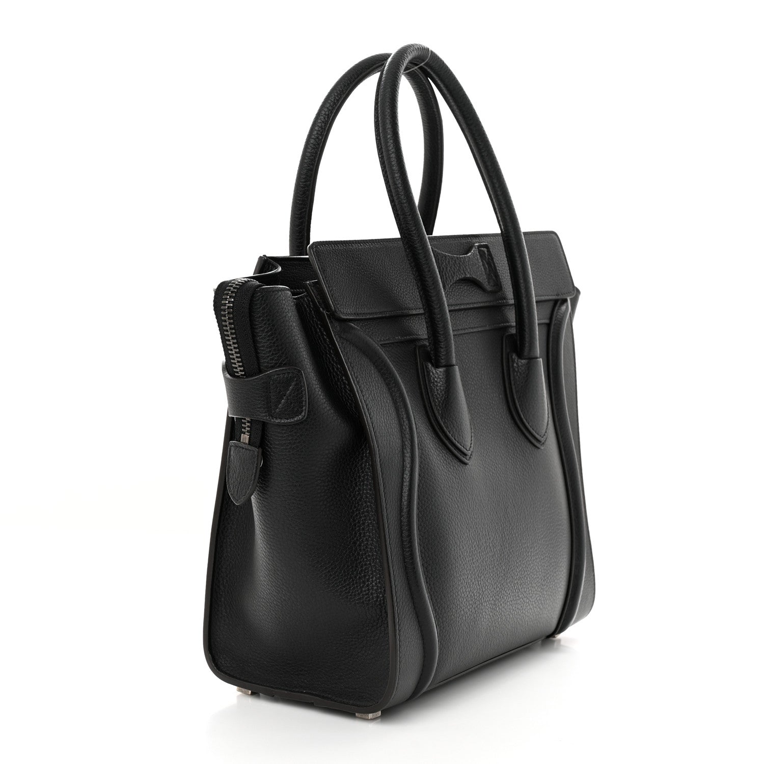 Celine Drummed Calfskin Micro Luggage Black 3 of 10