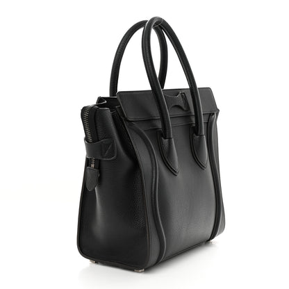 Celine Drummed Calfskin Micro Luggage Black 3 of 10