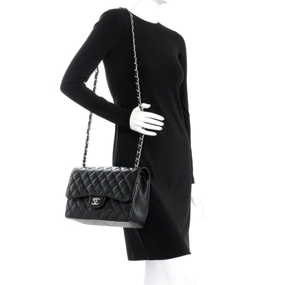 Chanel Caviar Quilted Jumbo Double Flap Black 2 of 9