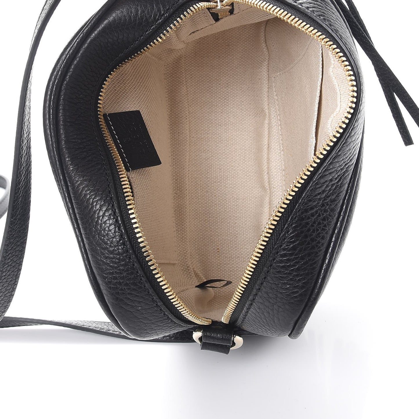 Pebbled Calfskin Small Soho Disco Bag Black