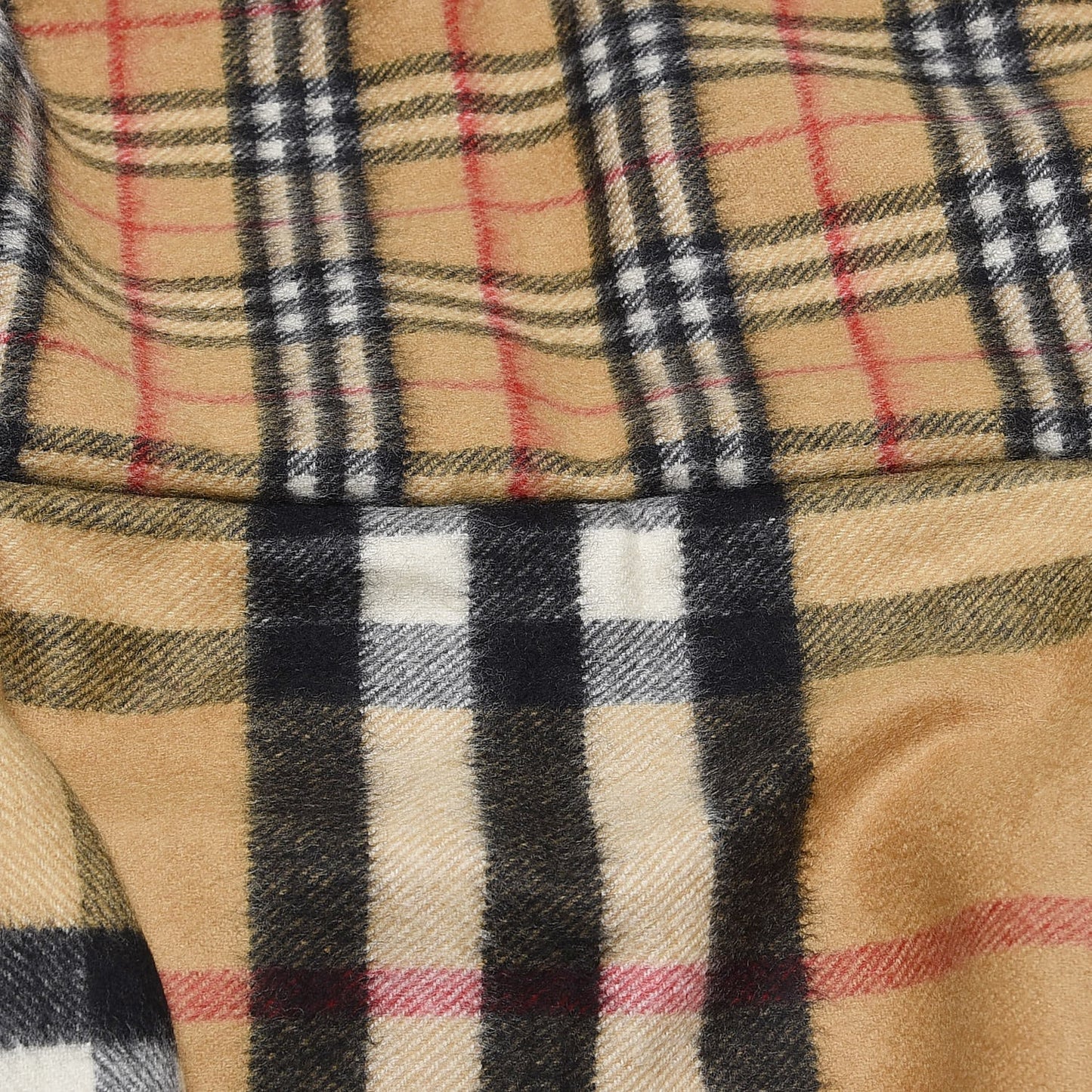 X Gosha Cashmere Giant Check Fringe Double Scarf Antique Yellow
