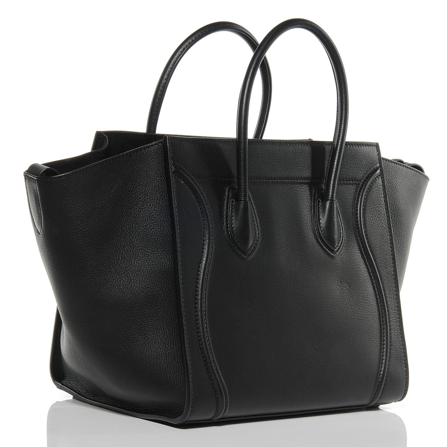 Celine Calfskin Medium Phantom Luggage Black 3 of 8