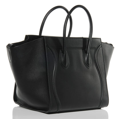 Celine Calfskin Medium Phantom Luggage Black 3 of 8