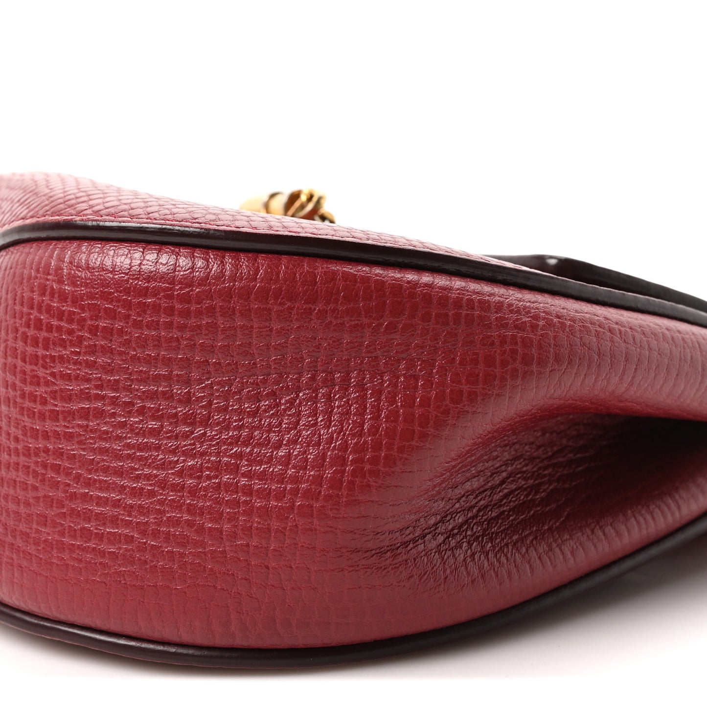 Grained Calfskin Lambskin Mini Bi-Color Drew Shoulder Bag Red