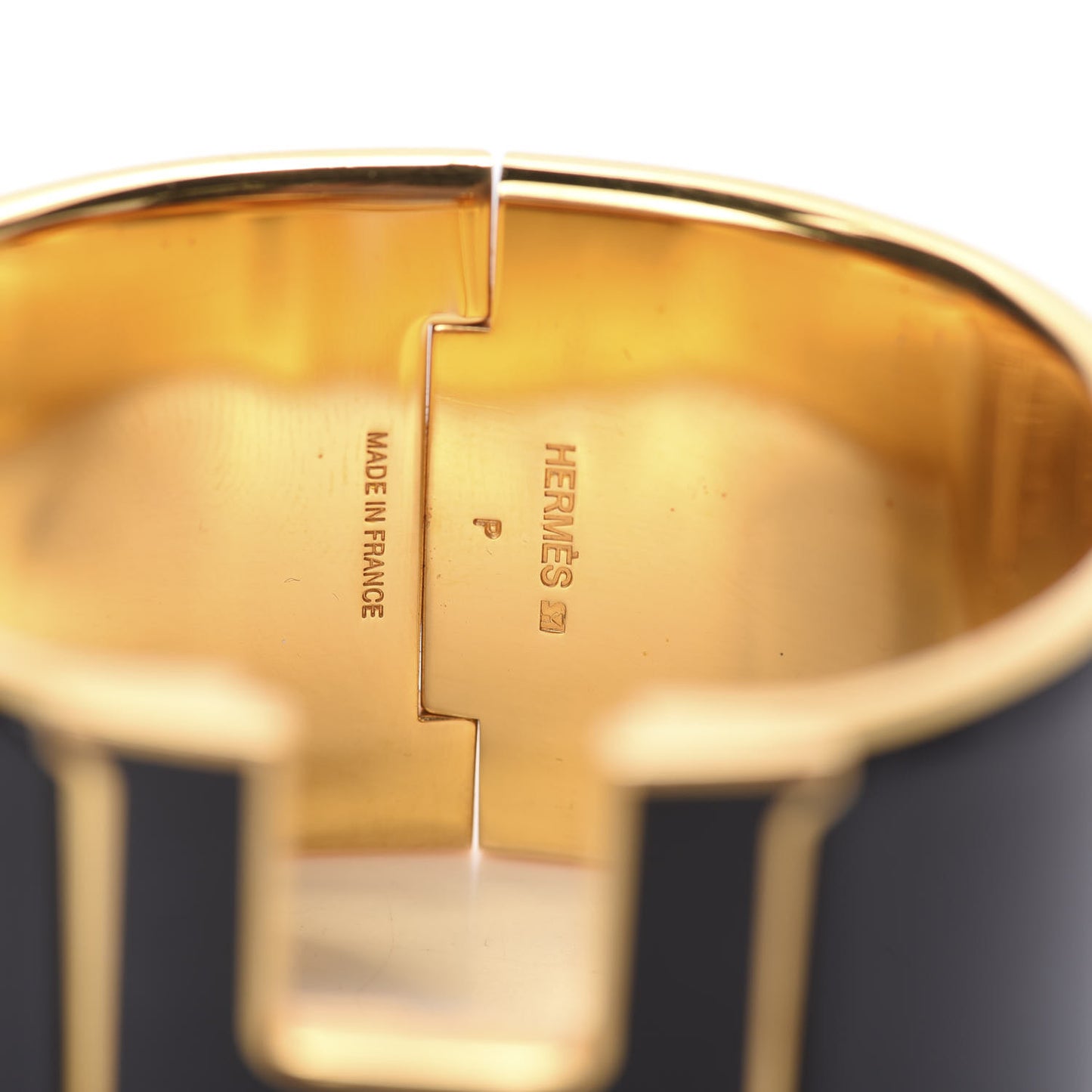 Enamel Extra Wide Clic Clac H Bracelet PM Black