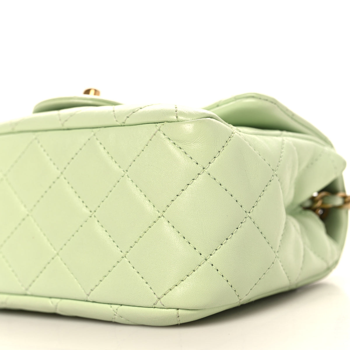 Chanel Lambskin Quilted Mini Pearl Crush Flap Light Green 10 of 10