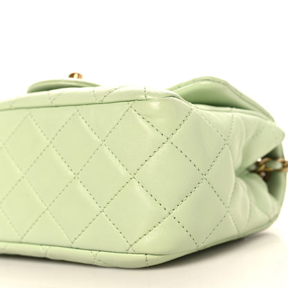 Chanel Lambskin Quilted Mini Pearl Crush Flap Light Green 10 of 10