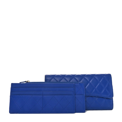 Chanel Lambskin Quilted Travel Wallet Royal Blue 3 of 11