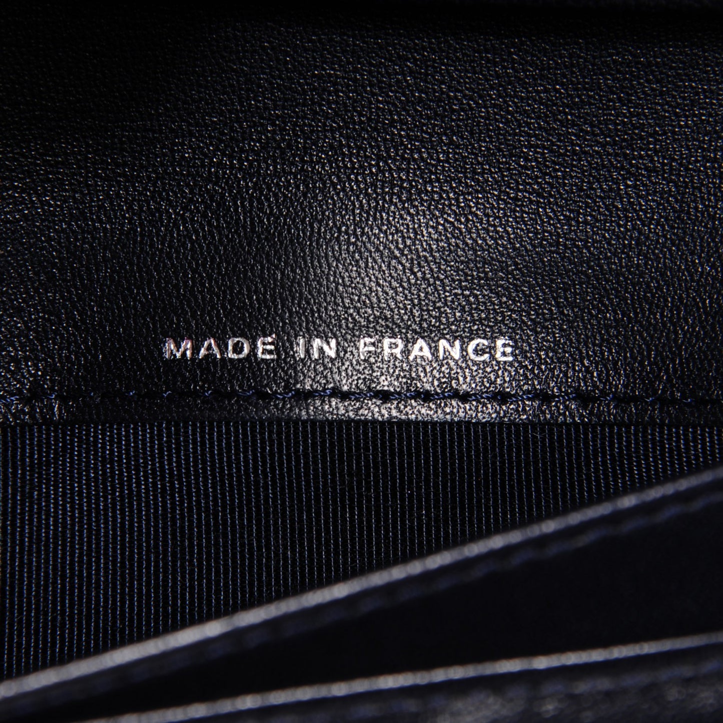 Lambskin Quilted Large Flap Wallet Navy