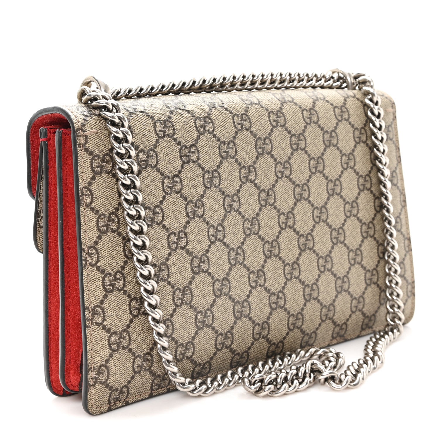 Gucci GG Supreme Monogram Small Dionysus Shoulder Bag Red 3 of 11
