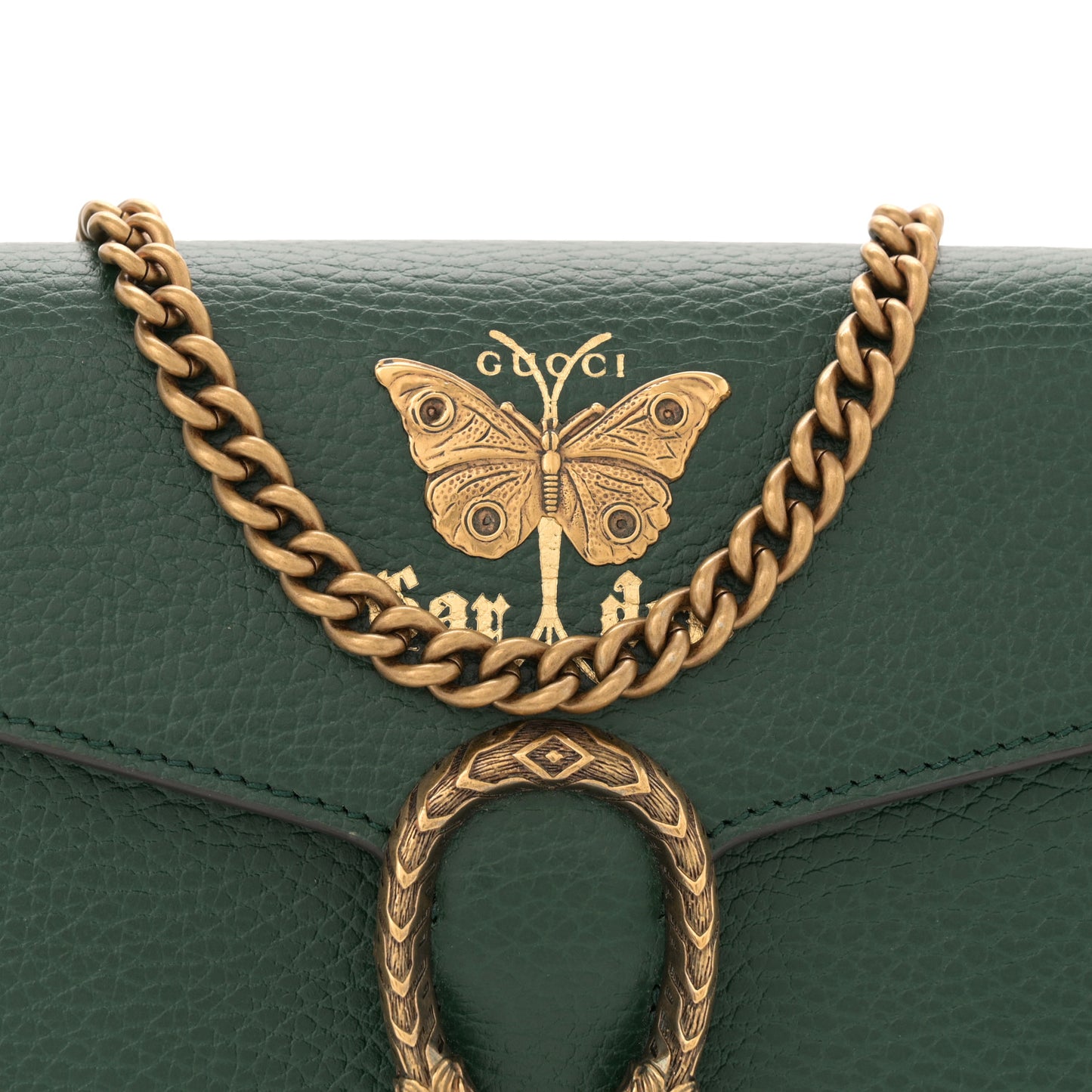Calfskin Garden Dionysus Chain Wallet Emerald