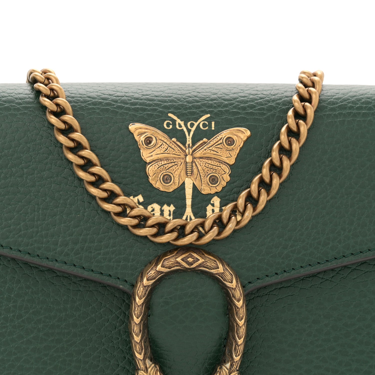 Gucci Calfskin Garden Dionysus Chain Wallet Emerald 8 of 12