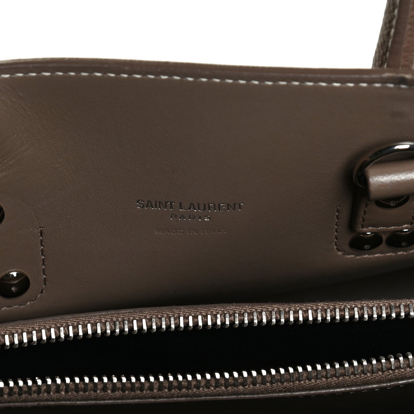 Grained Calfskin Topstich Baby Sac De Jour Taupe