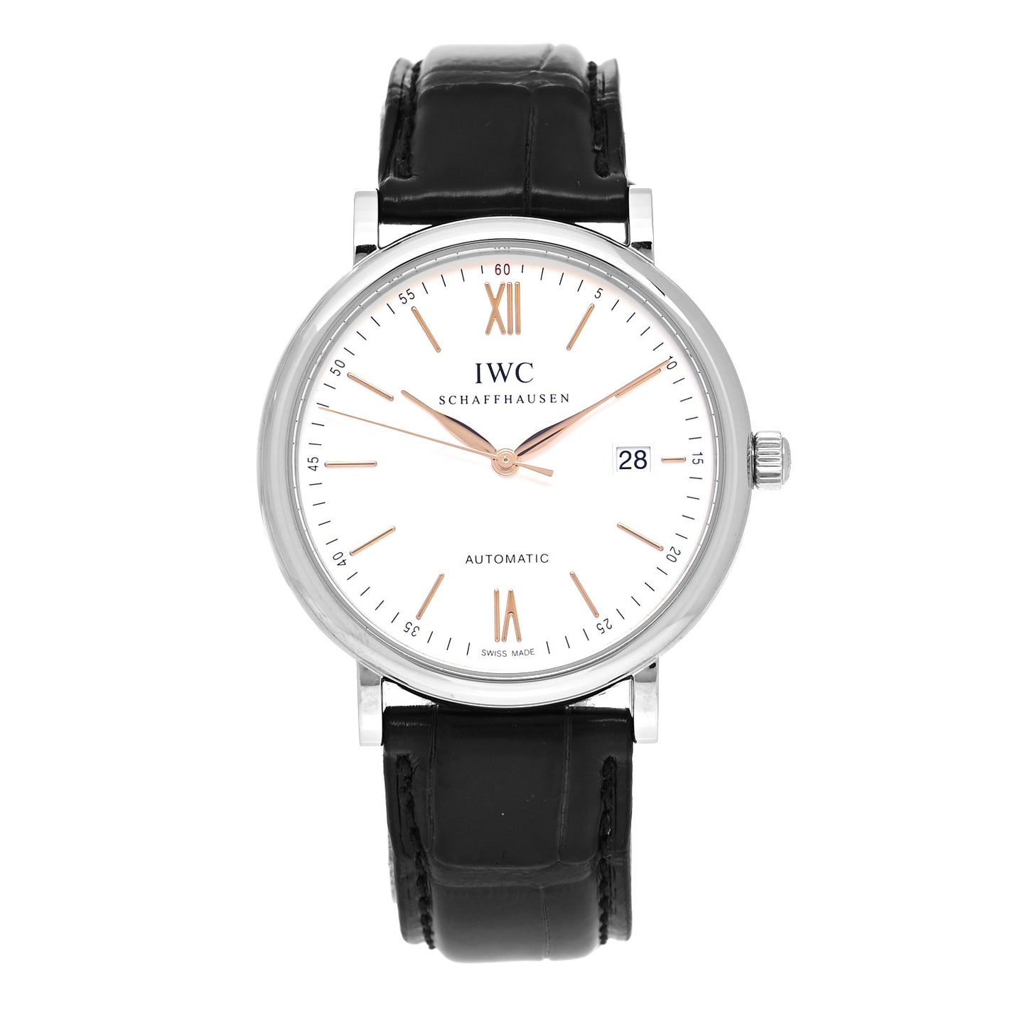 Stainless Steel Alligator 40mm Portofino Automatic Watch IW356517