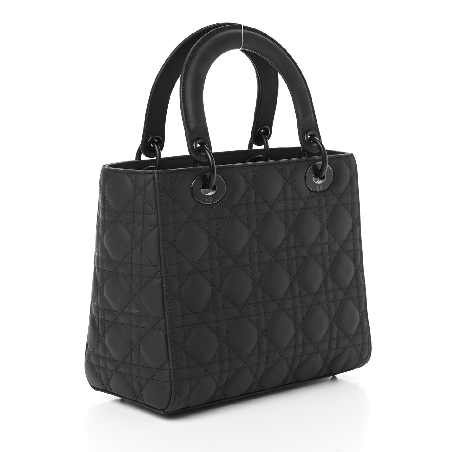 Ultra Matte Calfskin Cannage Medium Lady Dior Black