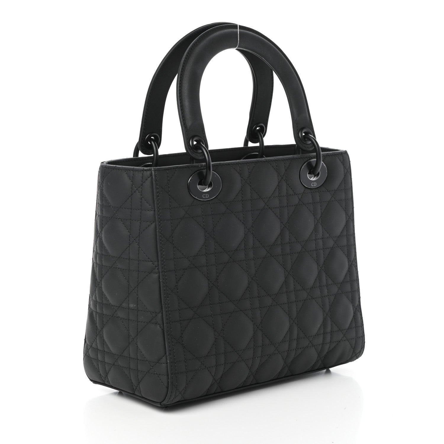 Christian Dior Ultra Matte Calfskin Cannage Medium Lady Dior Black 3 of 9