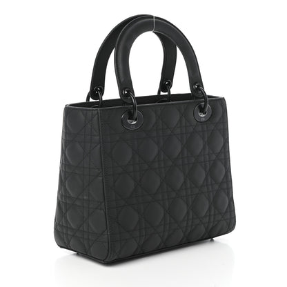 Christian Dior Ultra Matte Calfskin Cannage Medium Lady Dior Black 3 of 9