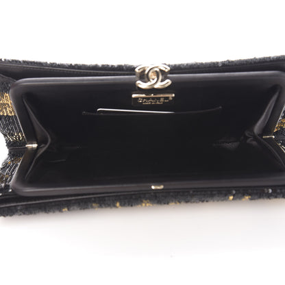 Chanel Sequin La Pausa Clutch Black Gold 5 of 8