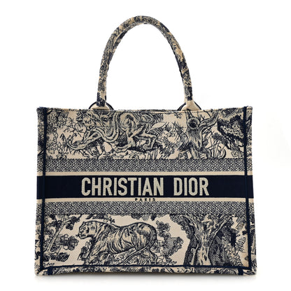 Christian Dior Canvas Embroidered Medium Dioriviera Toile De Jouy Book Tote Blue 1 of 12