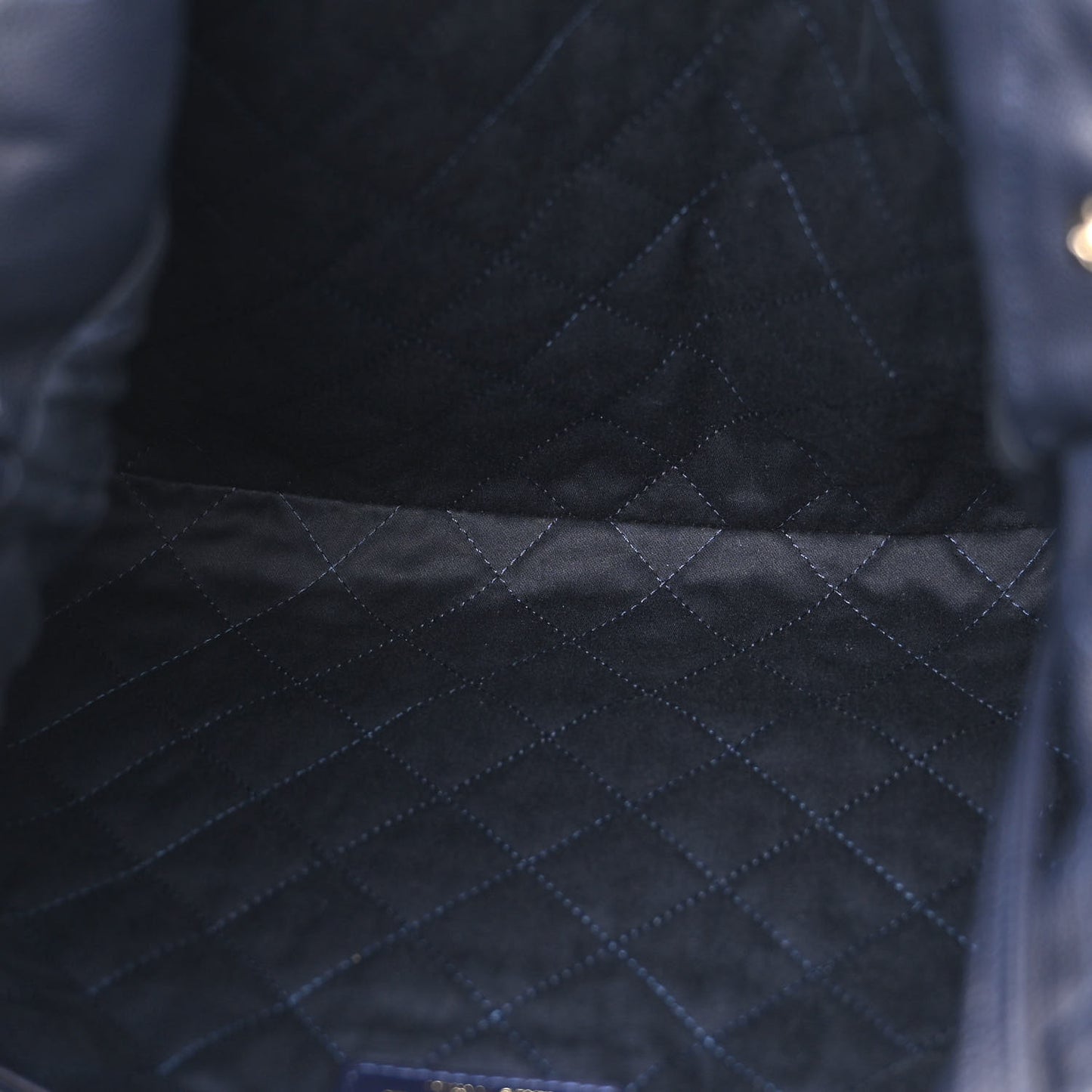 Shiny Caviar Quilted Small Chanel 22 Dark Blue