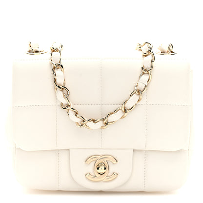 Chanel Lambskin Resin Crystal Square Quilted Mini Monacoco Flap White 1 of 10