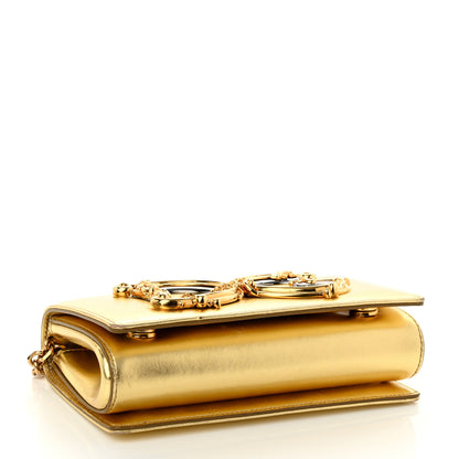 Dolce & Gabbana Metallic Calfskin DG Girls Shoulder Bag Gold 3 of 9