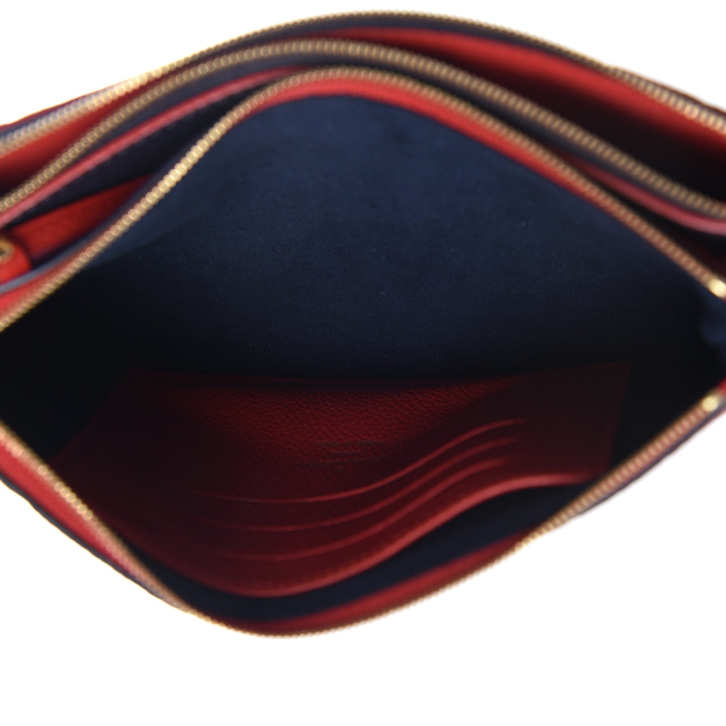 Empreinte Double Zip Pochette Marine Rouge