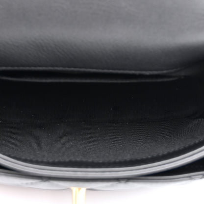 Chanel Calfskin Quilted Top Handle Flap Black 5 of 10