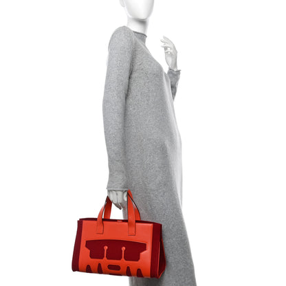 Hermes Swift Felt Petit H Decoupe Basse PM Skeleton Tote Terre Battue Rouge H 2 of 11