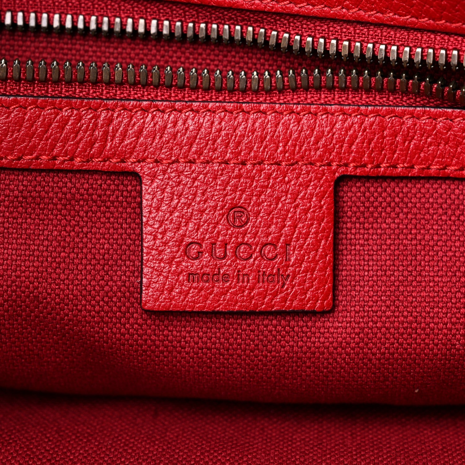 Gucci Canvas Calfskin Sylvie Stripe Logo Mens Tote Red White Blue 6 of 12