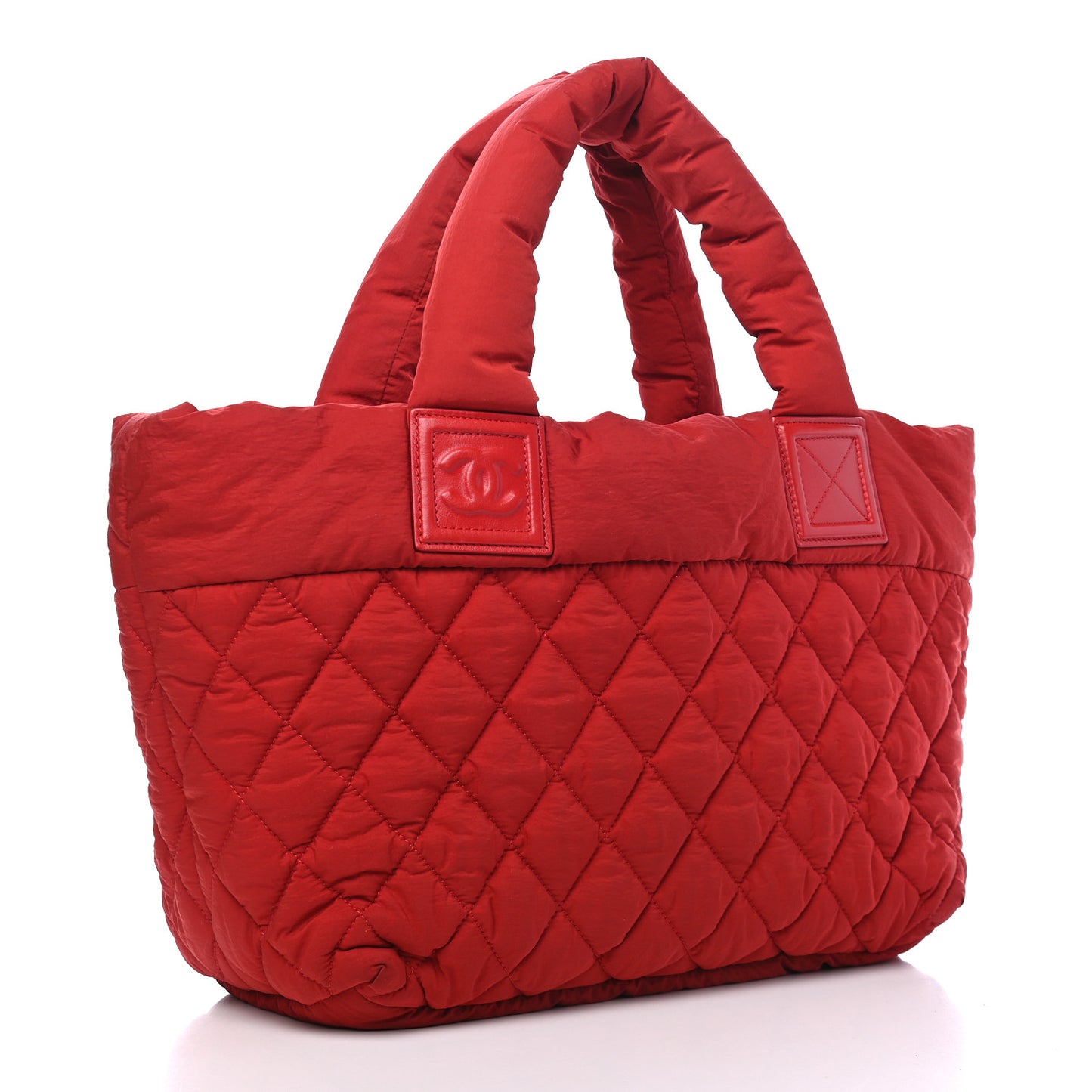Nylon Quilted Coco Cocoon Tote Red