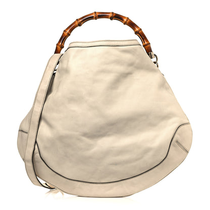 Gucci Calfskin Peggy Bamboo Top Handle Hobo Ivory 1 of 23