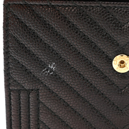 Chanel Caviar Chevron Quilted Boy Compact Wallet Black 11 of 11