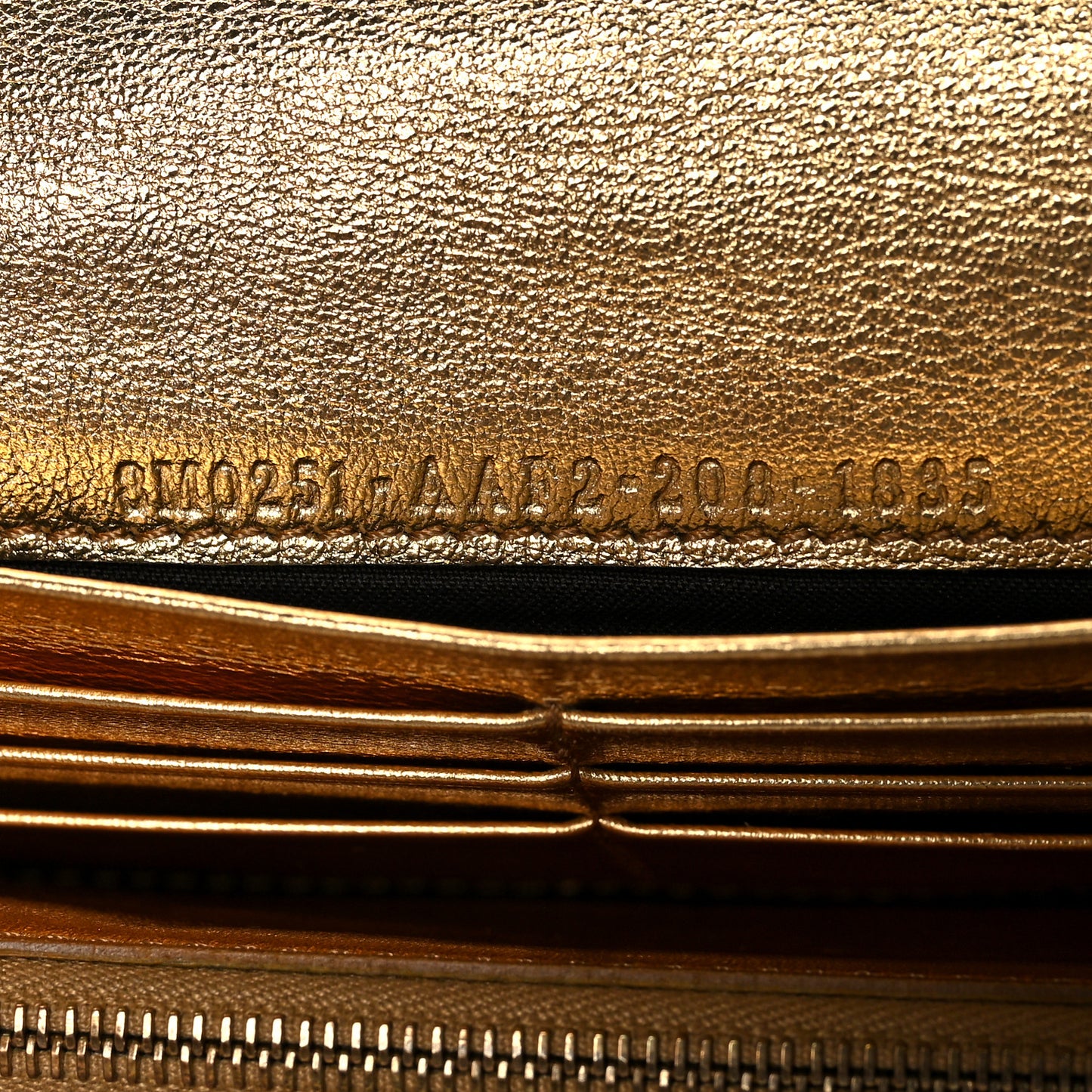 Vitello Catalan Mirror FF 1974 Embossed Continental Wallet Gold
