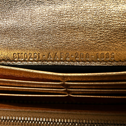 Fendi Vitello Catalan Mirror FF 1974 Embossed Continental Wallet Gold 5 of 9